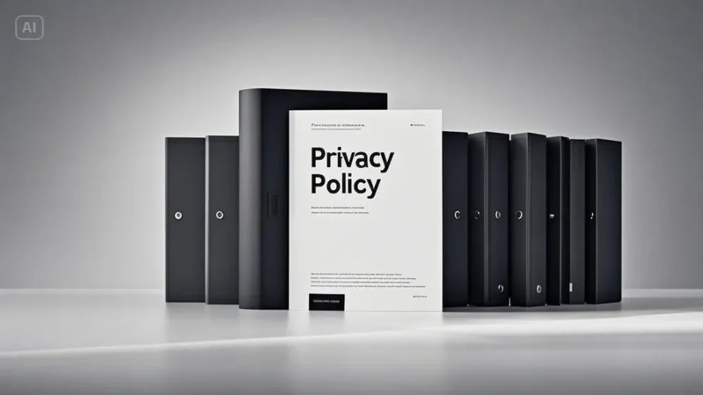 Privacy Policy Document with Black Files