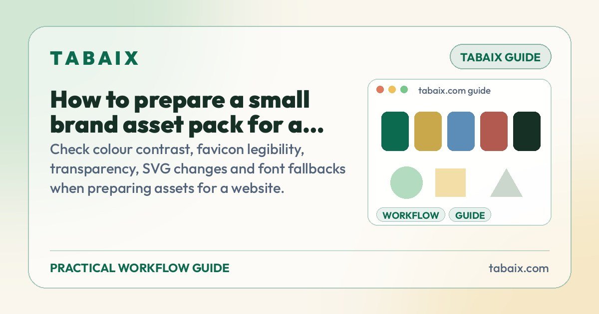 How to prepare a small brand asset pack for a website